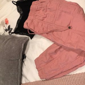 Blush Pink Cargo Pants